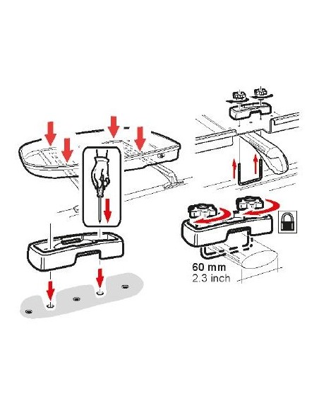 Kit di fissaggio esterno per barre fino a 66mm - prezzo per 4 pezzi